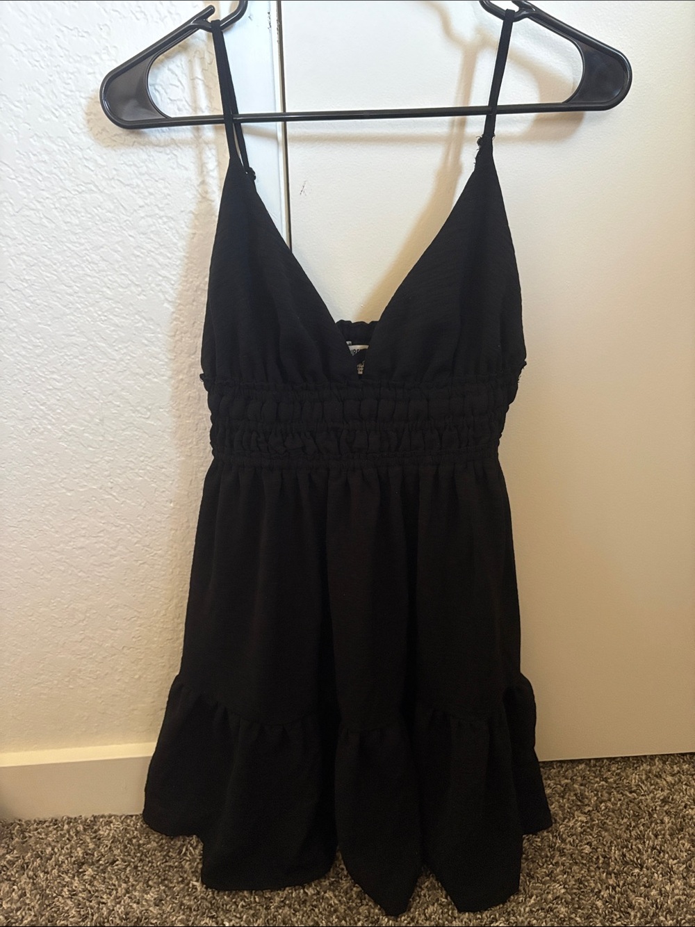 Inspired Hearts Black V-Neck Dress with Spaghetti Straps